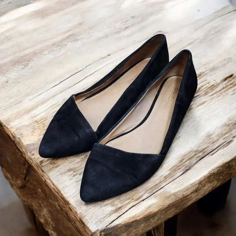 Madewell Womens Lizbeth Leather/Suede Pointed Toe Loafer Flats Shoes Size 9.5